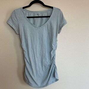 Caslon Soft Light Blue Short Sleeve Maternity Top